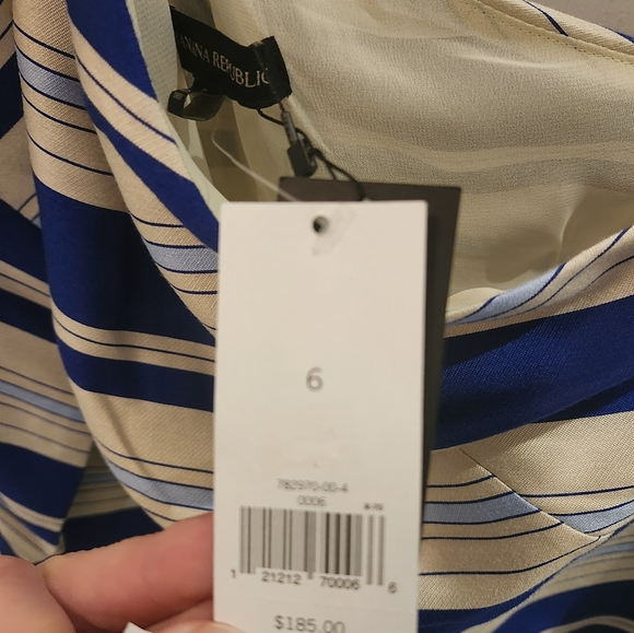Banana Republic One Strap Striped Midi Dress NWT Size 6 - Picture 6 of 9